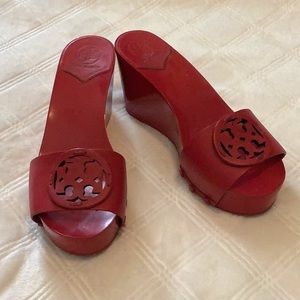 Tory Burch. Red Wedges. Size 6